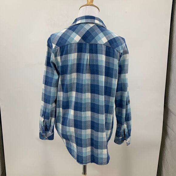 J Jill Shirt Women XSP Extra Small Petite Blue Plaid Button Up Pocket *READ - Picture 7 of 13